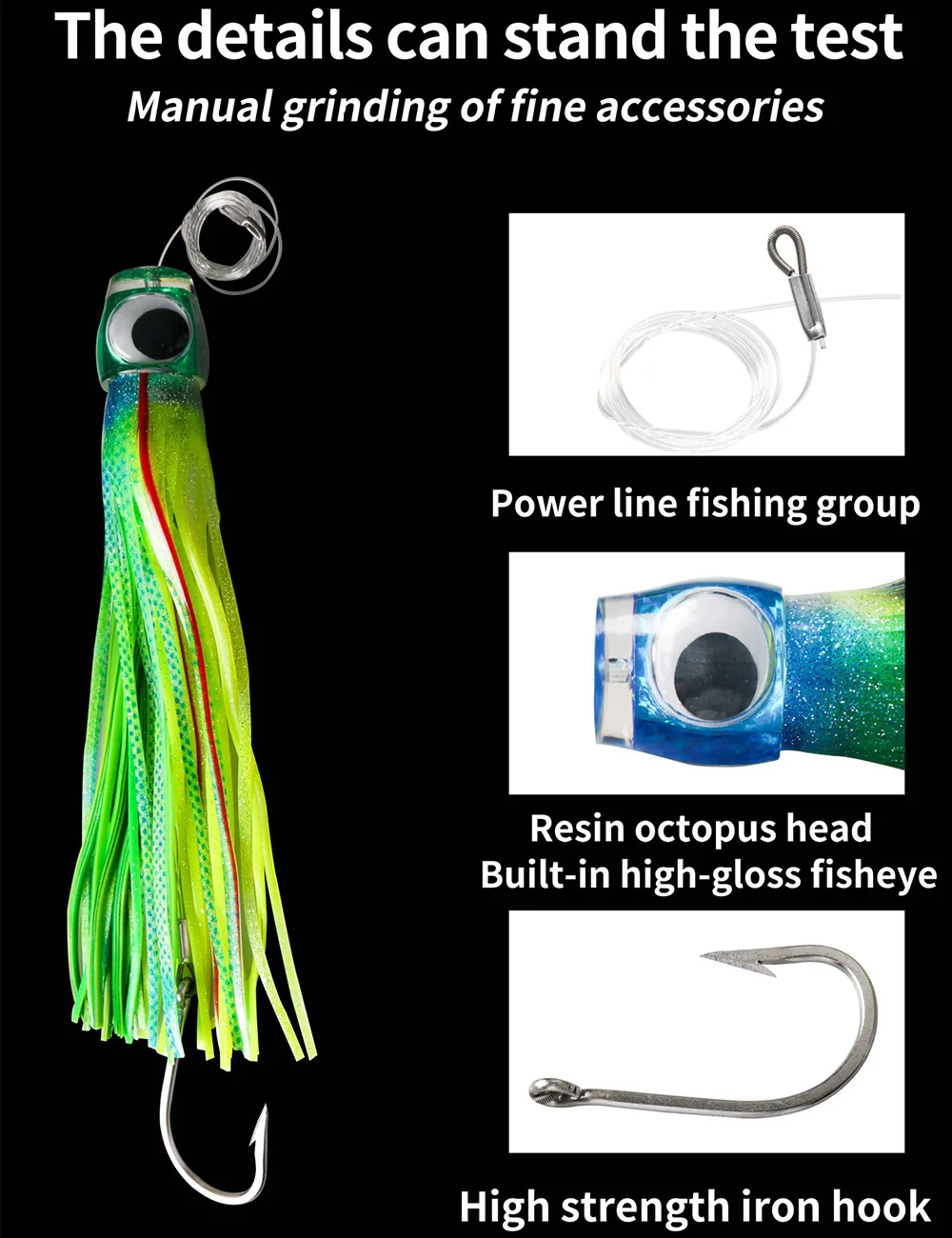 34 cm 260 g Wahoo-Köder Trolling Salzwasser Big Game Fishing Tiefsee-Bootsangeln Thunfisch-Köder Haken für Mahi Leurre Marlin Billfish – Detail 7