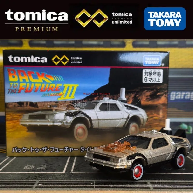 Takara Tomy Tomica Premium Unlimited Back To The Future Iii Time Machine 1 64 Diecast Vehicle Model Collectible Birthday Gift