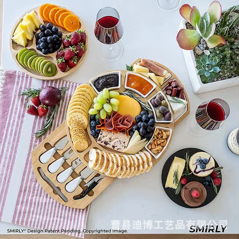 Wooden Cutting Board Pull Out Design Multifunctional Cheese Bread Steak Serving Board New Household Fruit Kitchen Chopping Block