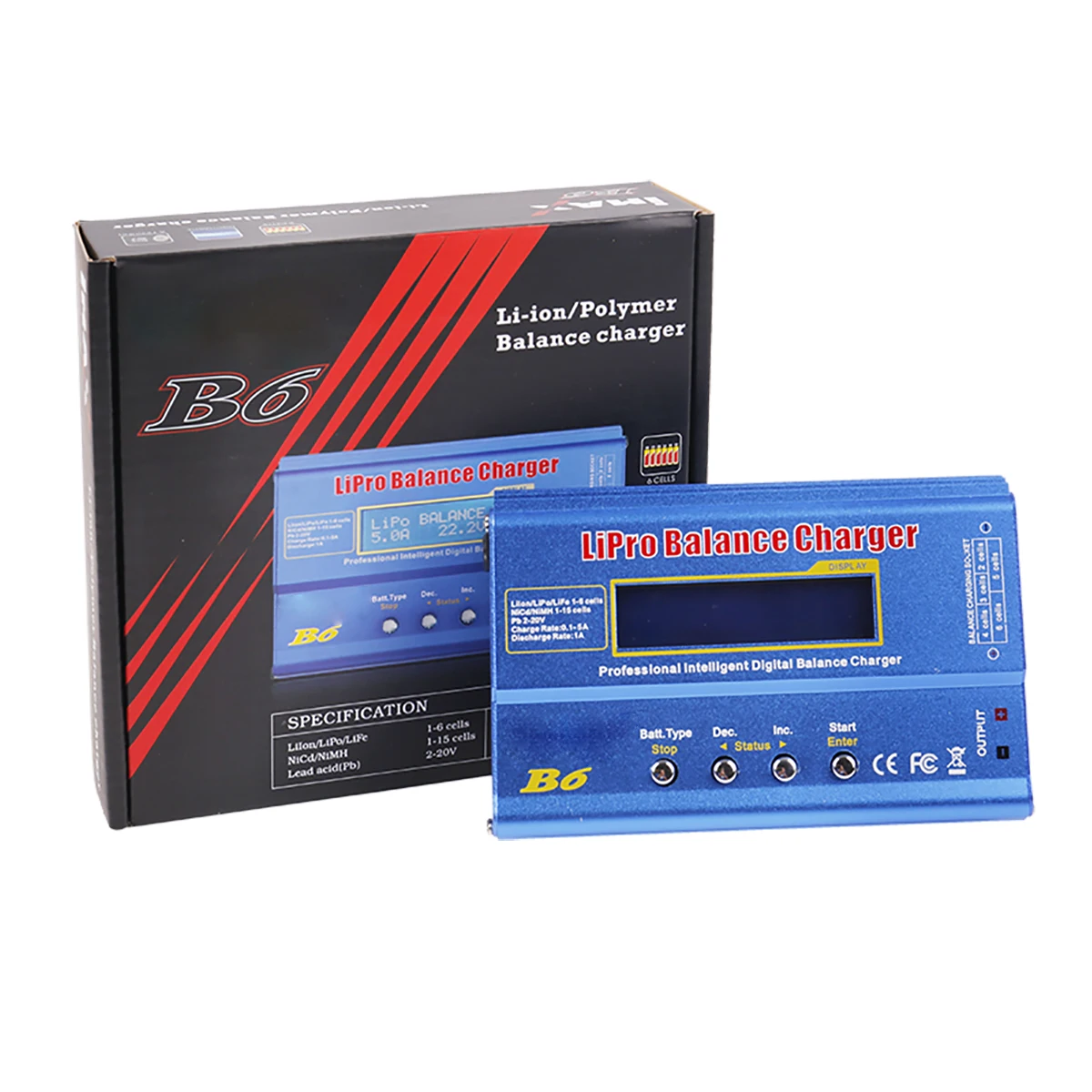 

B6 AC 80W B6AC Lipo NiMH 3S/4S/5S RC Battery Balance Charger + EU Plug Power Supply Wire Built-in 5A Power Supply