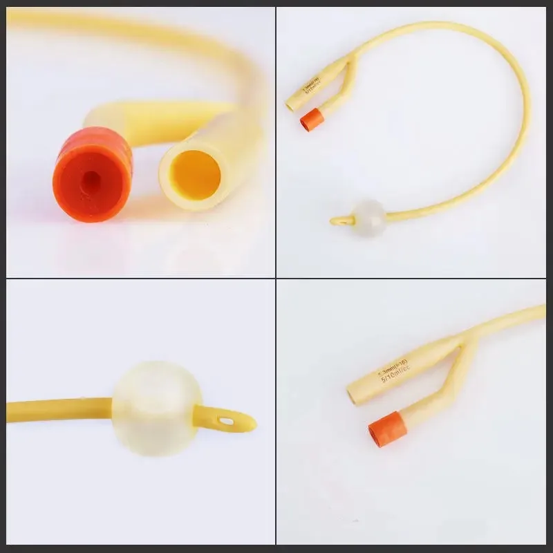 5pcs/lot 2-Way Silicone Coated Latex Foley Catheter, Disposable Medical Urinary Catheter with Plastic Valve