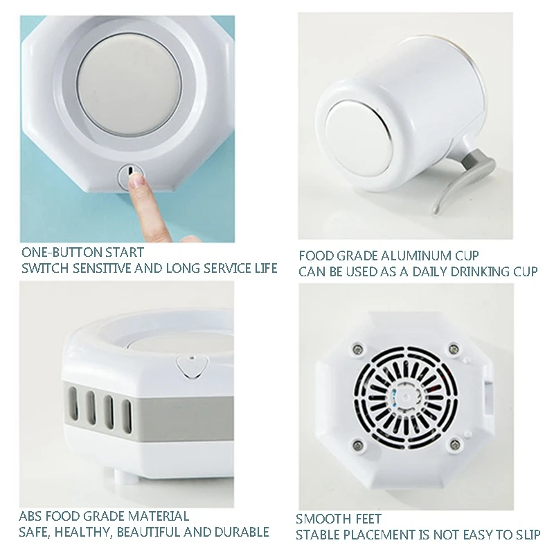 1ชิ้นตู้เย็นไฟฟ้าแบบพกพาสำหรับฤดูร้อนกาต้มน้ำทำความเย็นเร็วทันทีถ้วยเครื่องดื่มเย็นเย็นกาน้ำปลั๊กแบบยุโรป