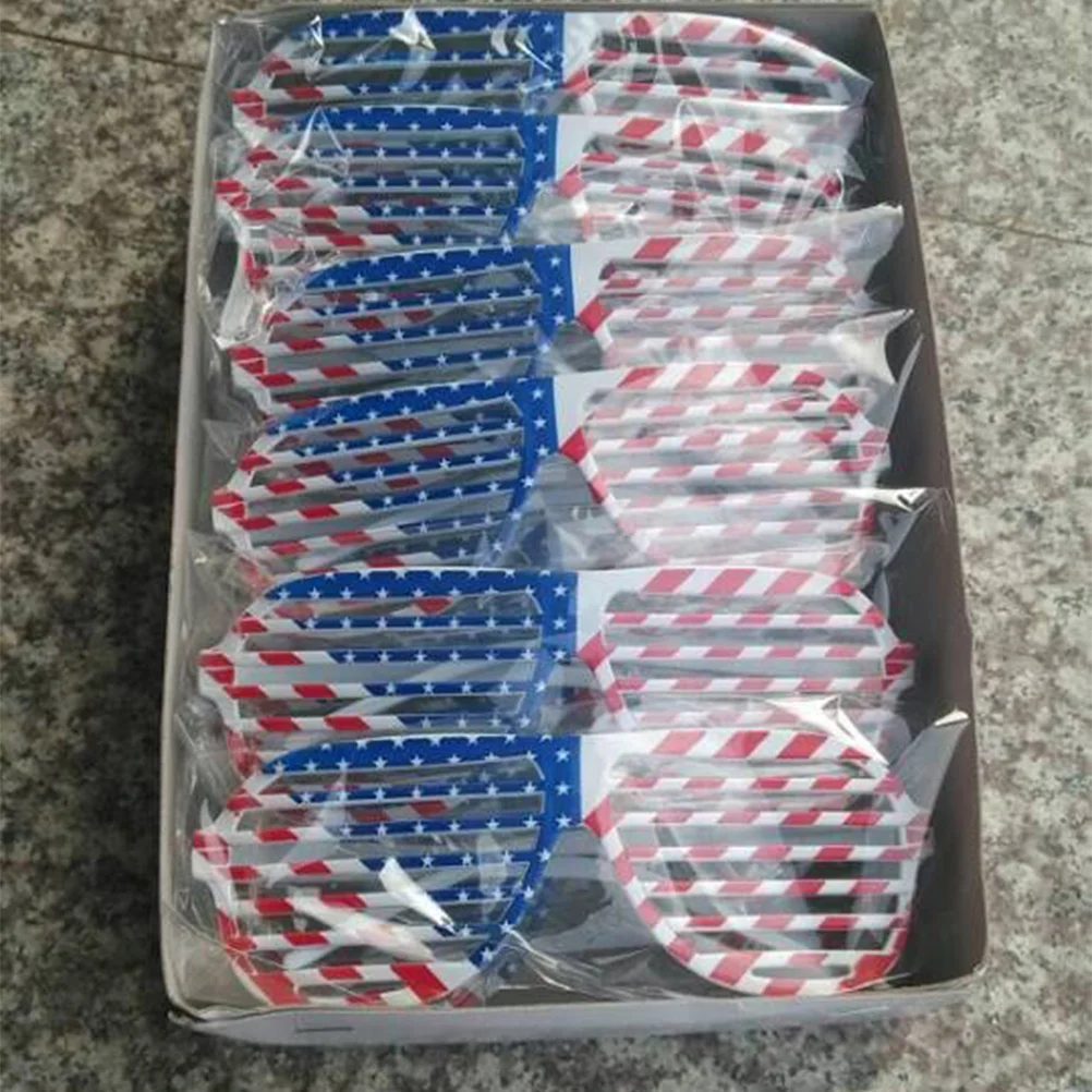 4 قطع من النظارات الشمسية ذات العلم الأمريكي خفيفة الوزن بتصميم ممتع للحفلات التنكرية والرقص كرنفال الدعامة #4