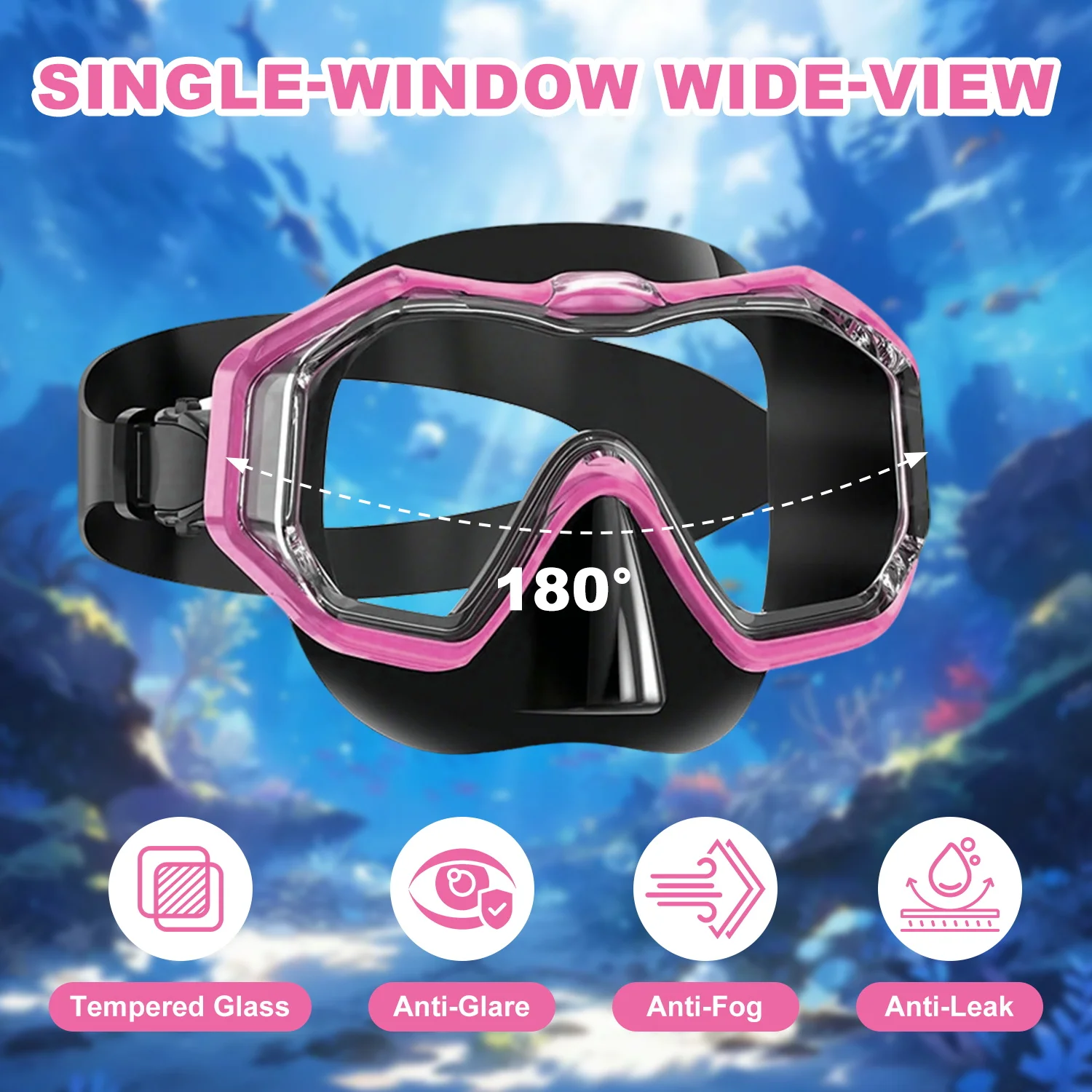Snorkeling Mask Sets, Goggles  - огляд і ціна Freediving Mask Set