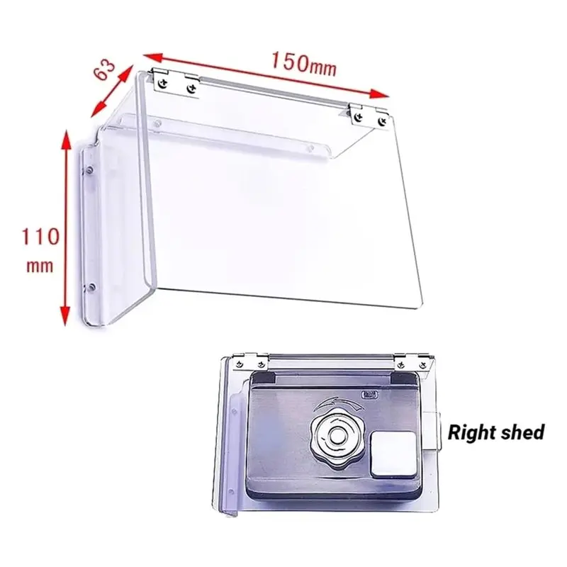 【التخزين الآن】قفل الباب الميكانيكي للبطاقة لقفل إلكتروني خارجي غطاء حماية مقاوم للماء في الأكريليك الشفاف الأيمن