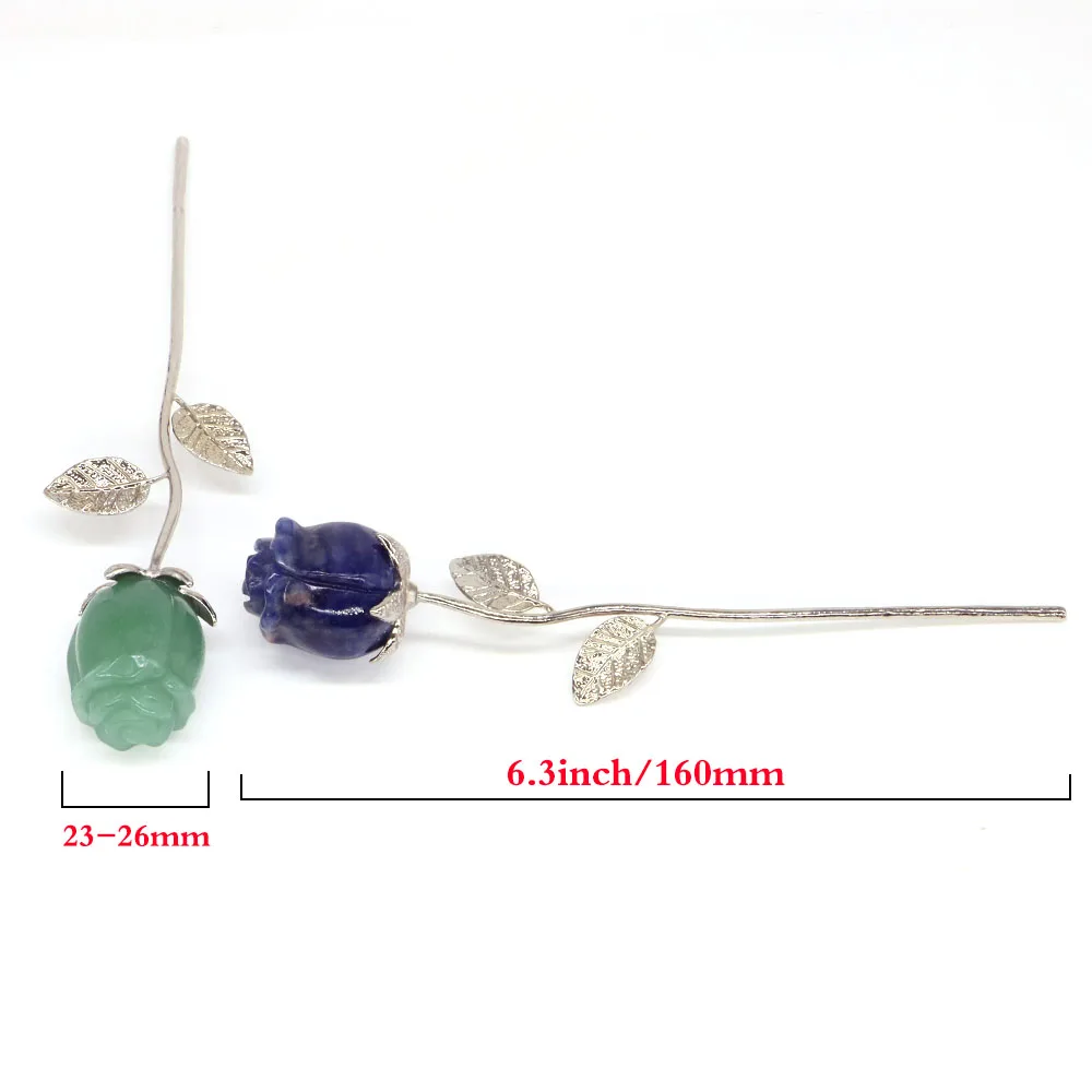 Natural Healing Crystal Reiki Stone Carving Rose Flower Gemstone Crafts Home Decoration Valentine\'s Day Wedding Party Love Gifts