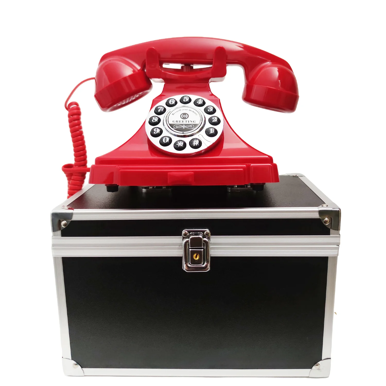 Hochzeits-Audiobuch für Gäste – Retro-Drehscheibentelefon im antiken Stil – Audio-Buch-Telefon – Sprachaufnahmegerät für Hochzeitsfeier – Detail 4