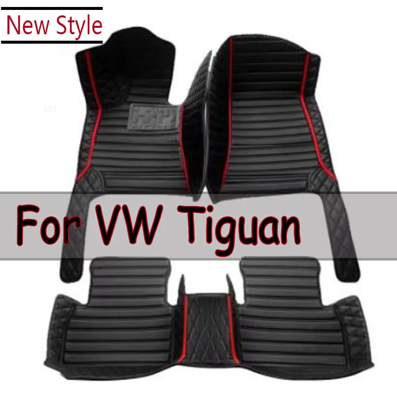 Car Mats Floor For VW Tiguan Allspace LWB 2017~2022 7seat Leather Not Computer Box Under The Driver Seat Car Accessories