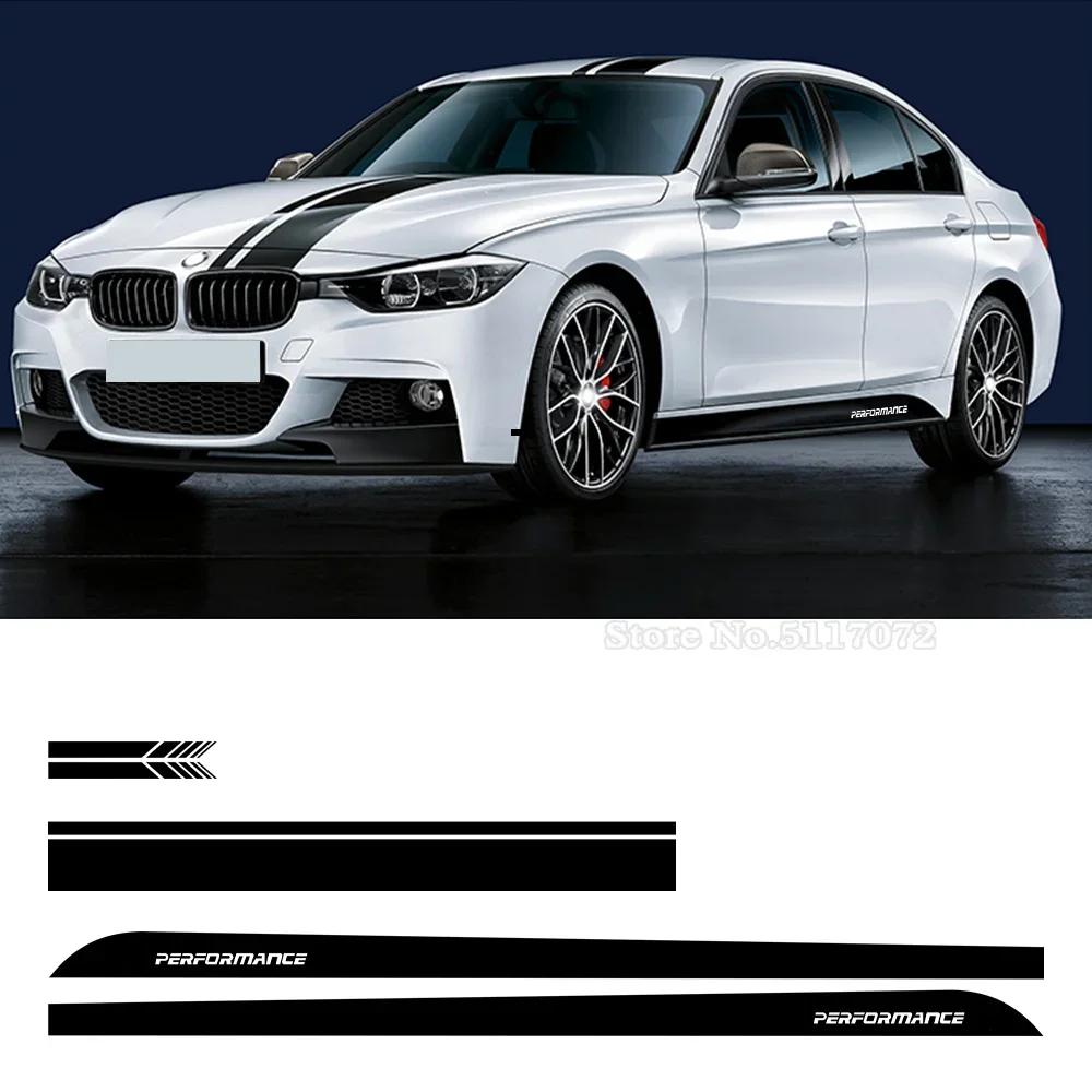 M Performance Door Side Skirt Hood Sticker Decal For BMW Series 1 F30 E90 G20 E60 F11 E46 X1 F31 F10 X3 F25 X5 F15 F48 X6 E71