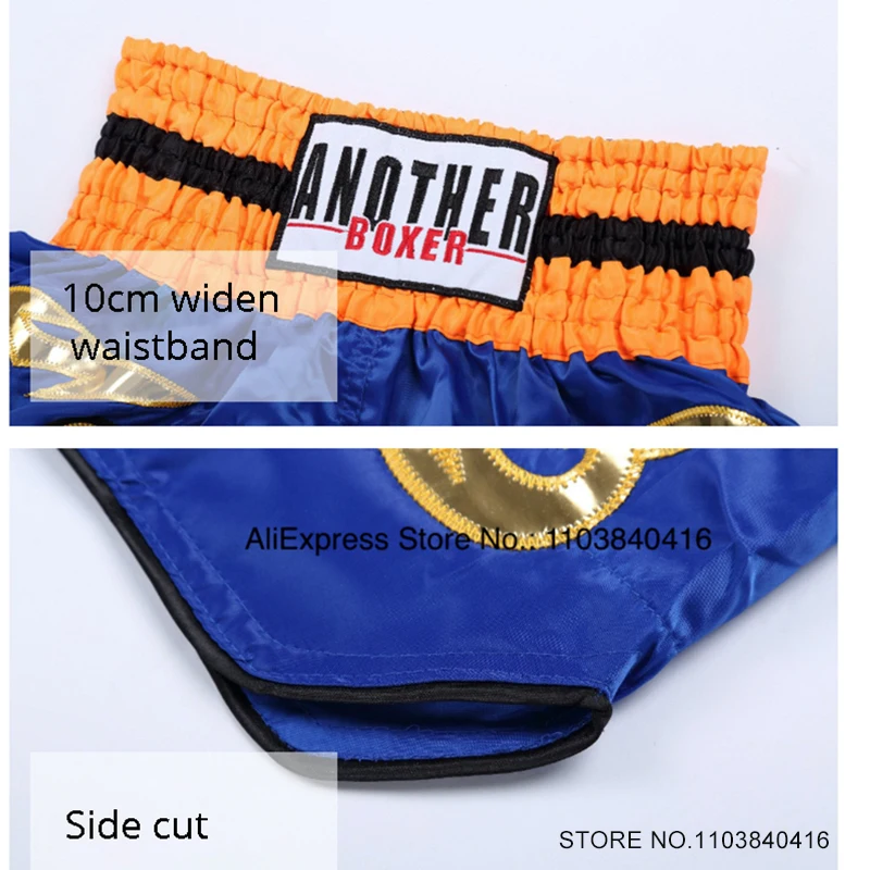 Shorts Muay Thai Boxing Shorts Men Women Kids Embroidery Satin Martial Arts MMA Training Clothes Gym Cage Fight Kickboxing Pants