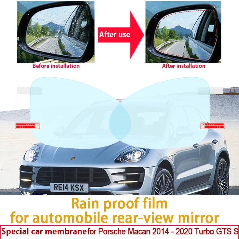 

For Porsche Macan Turbo GTS S Car Rearview Mirror Protective Film Anti Dazzle Waterproof Anti Fog Rainproof Film Car Accessories