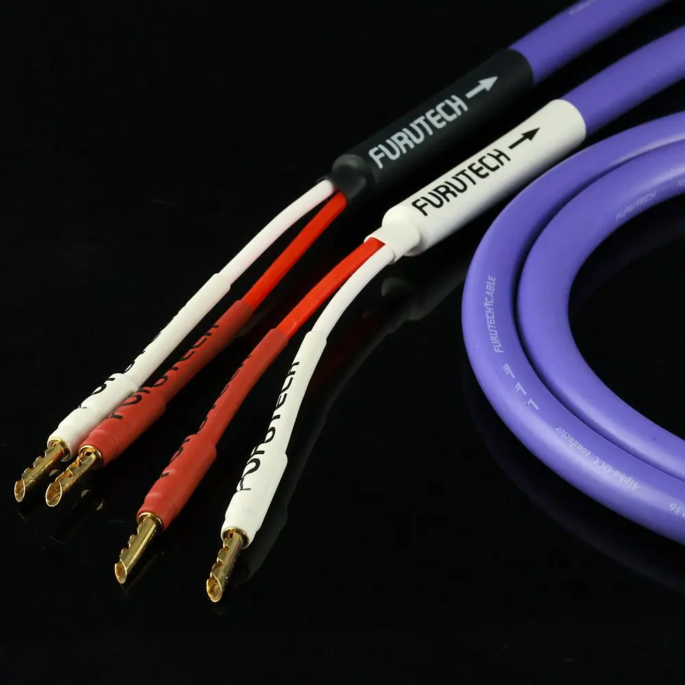 A pair Furutech FS-α36 Flagship Alpha OCC Speaker Cable High-End HiFi Audio Cable for Amplifier Speaker Home Theater System