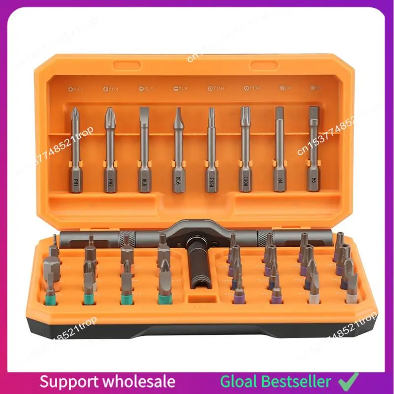 A38M 42 In 1 Magnetic Screwdriver Set,DIY Ratchet Screwdriver Set,Multi Bit Magnetic Drive Set With Detachable Ratchet Handle