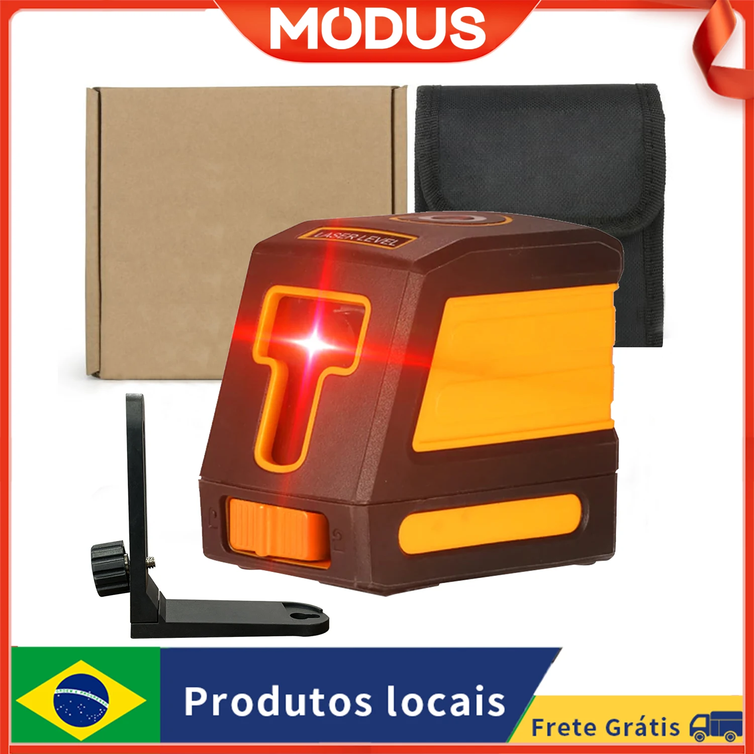 MODUS 2 Lines Laser Level Horizontal And Vertical Cross Laser Beam Line, Professional Tools With Support