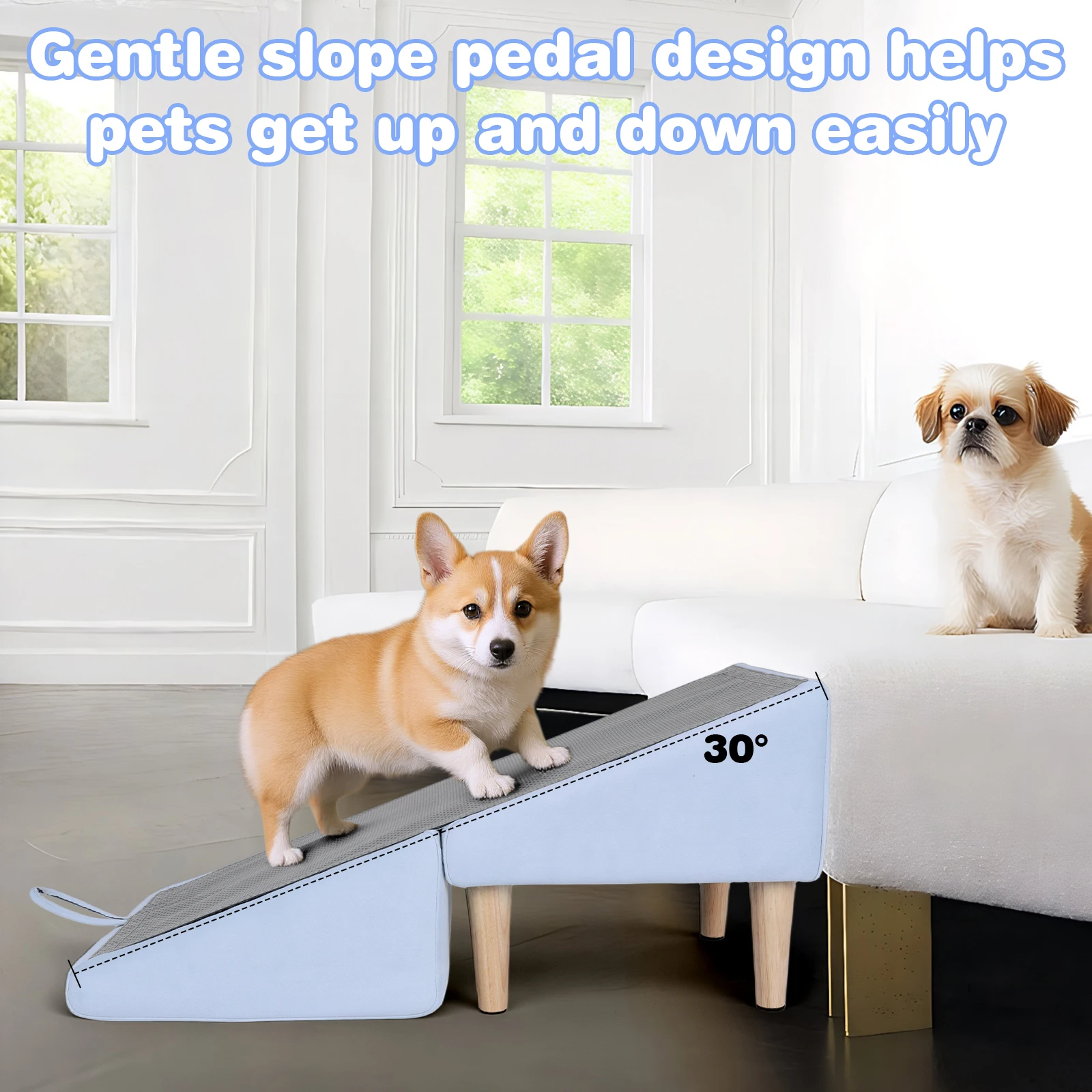 

Складная лестница-рампа 2-в-1 для домашних животных: съемная лестница для собак, трансформируемая в подставку для лап, для маленьких и крупных собак