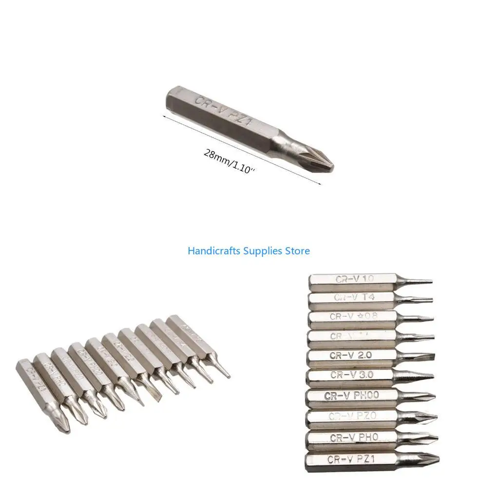 R1WA 10pcs 28mm for CR-V Screwdriver Bit Set PH00 PH0 Z0 2.