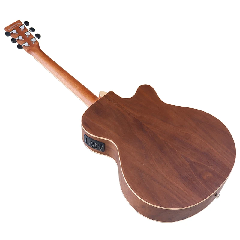 Left Hand 6 String Electric Acoustic Guitar 40 Inch Folk Guitar Spruce Wood Natural Good Handicraft With EQ