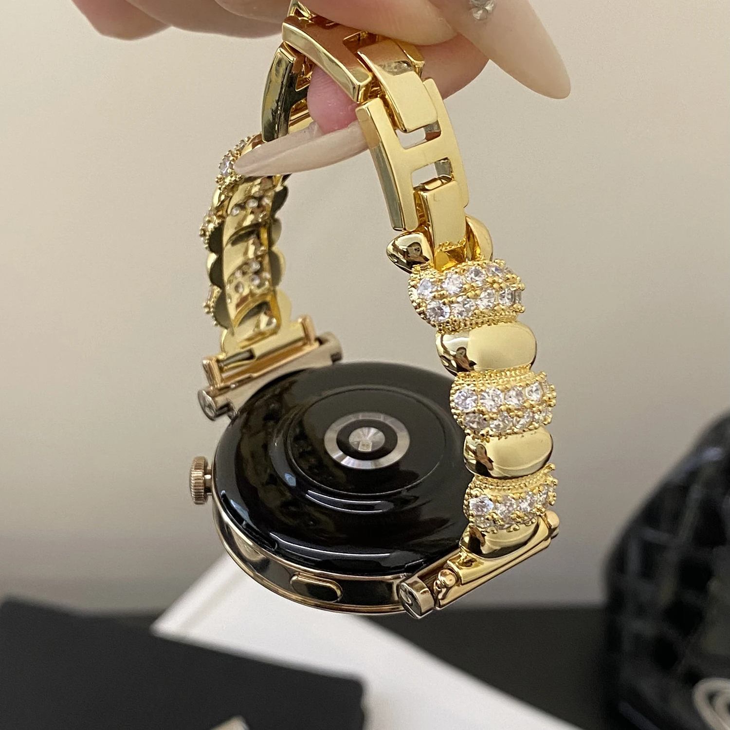 

18 20 22mm Universal Luxury Three Bead Full Diamond Strap for Huawei GT4 5 Fashion Metal Strap for Samsung Watch 6 4 5 Strap