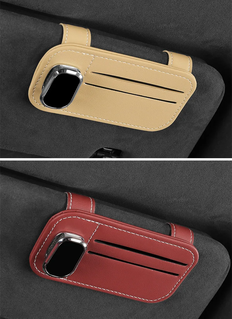 Auto Sonnenblende Organizer Tragbare Auto Brillen Halter Zubehör Sonnenbrille Clip Karten Halter Anti-scratch Multifunktions Clip – Detail 9