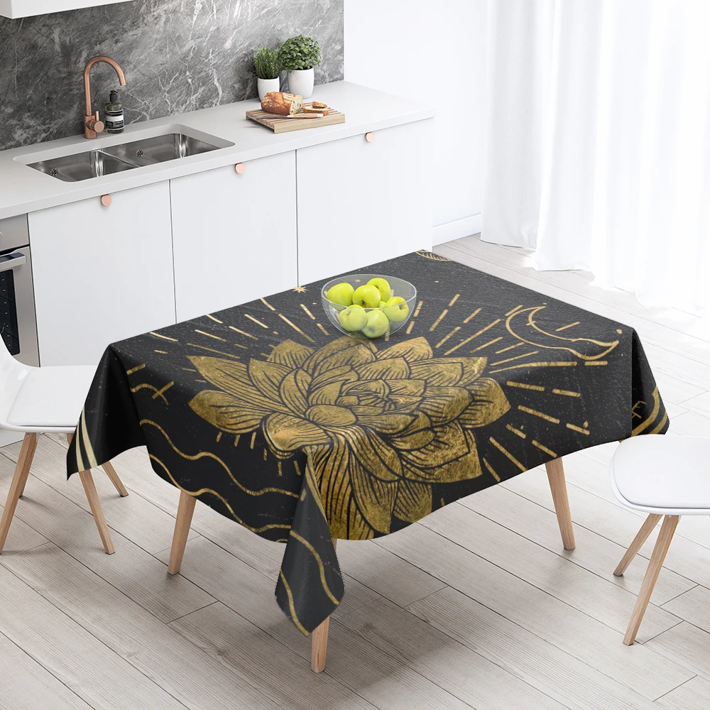 Home tablecloths for dining decoration and rectangular table accessories waterproof cloth Anti-stain tablecloth abstract Anime