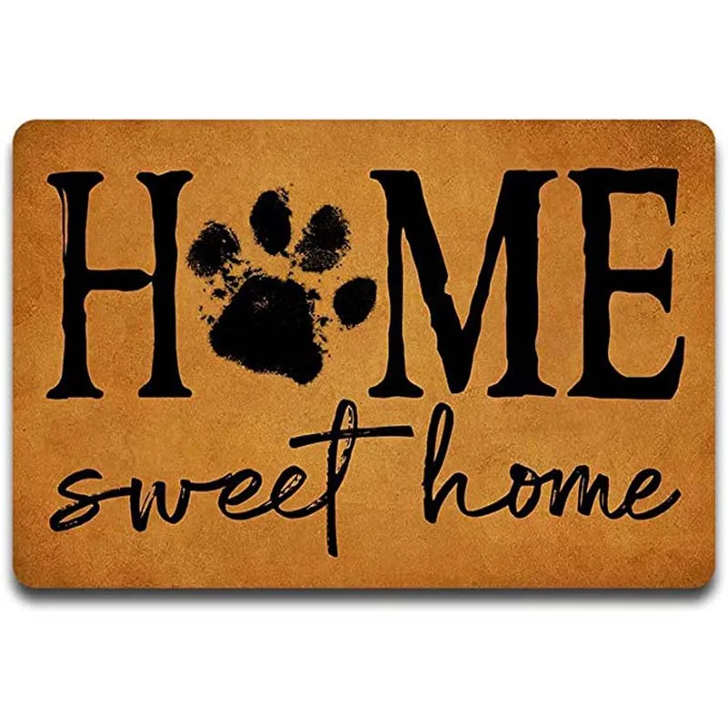 Home Sweet Home Paw Print Doormat Paw Print Doormat Cat Lover Decor Dog Lover Decor Doormat Custom Doormat Funny Doormat Housewa