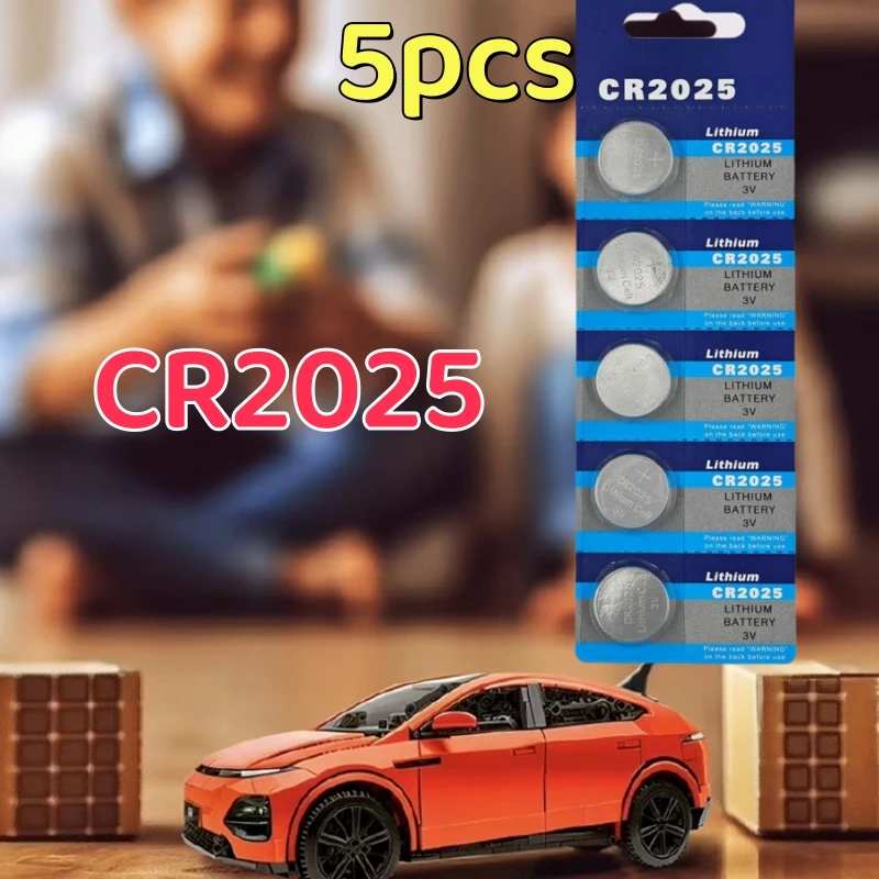 2024 5PCS Lithium Battery CR2025 3V Cell Coin Batteries DL2025 BR2025 KCR2025 CR 2025 Car Button Watch Computer Electronic Toy