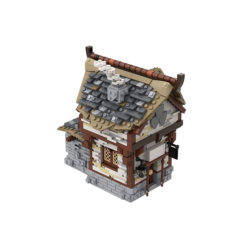 Moc Medieval Architecture House Treehouse Carriage Blacksmith Tavern Church Building Blocks Assembly Model Retro Bricks Toy Gift