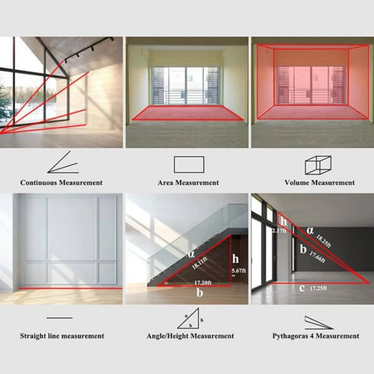 Laser Rangefinder Digital Tape Measure  High Precision Laser Distance Meter Roulette Range Finder