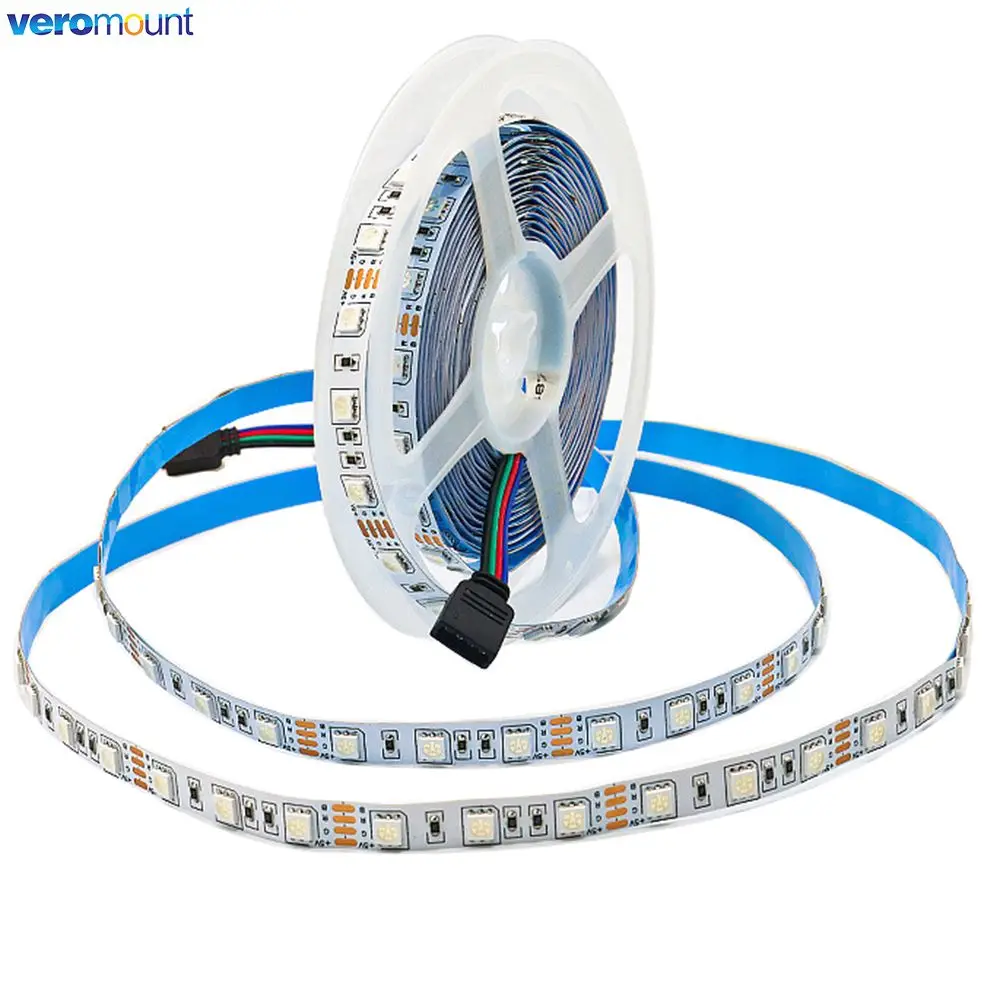 5m DC 5V 5050 RGB Flexible LED Strip TV Background Wall Colorful Soft KTV Tape Party TV 30LEDs/m 60LEDs/m Black White 10mm PCB