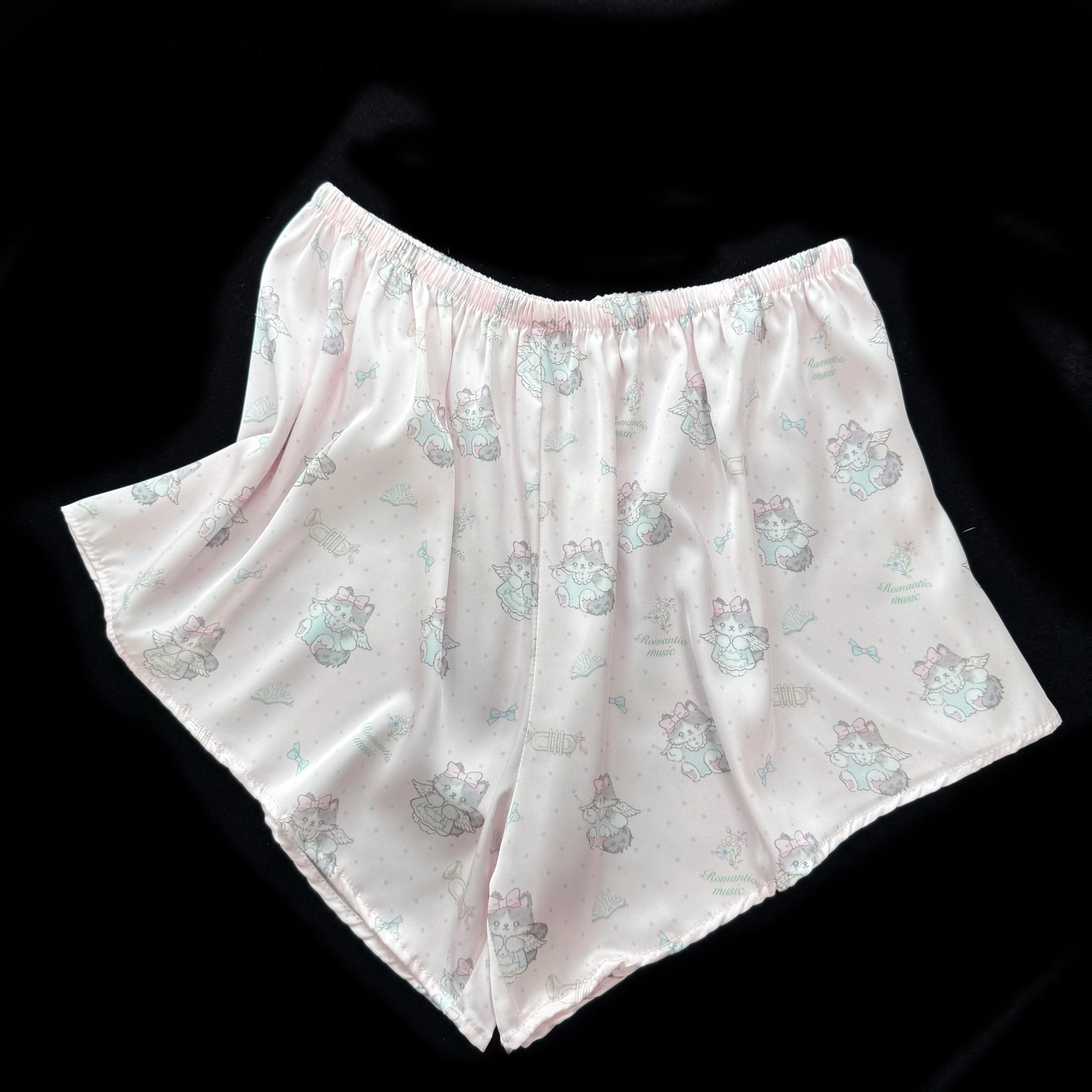 2025 Summer New Japanese Lace Suspender Nightdress Cute Sexy Cartoon Print Sweet Girl Cool and Breathable Loungewear Set