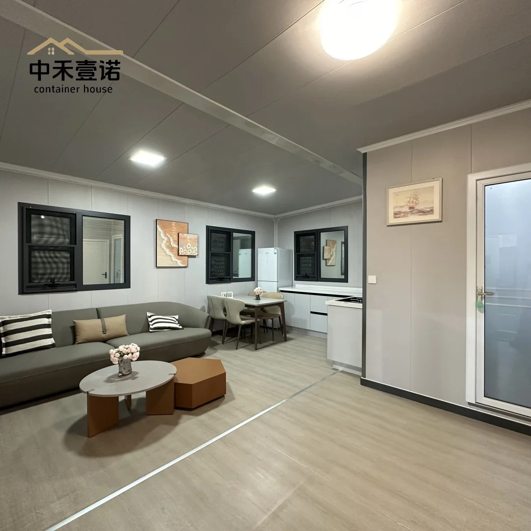 Expandable Container Prefabricated House 3 Bedrooms Living Room Kitchen Bathroom Sandwich Panel Construction Galvanized Steel