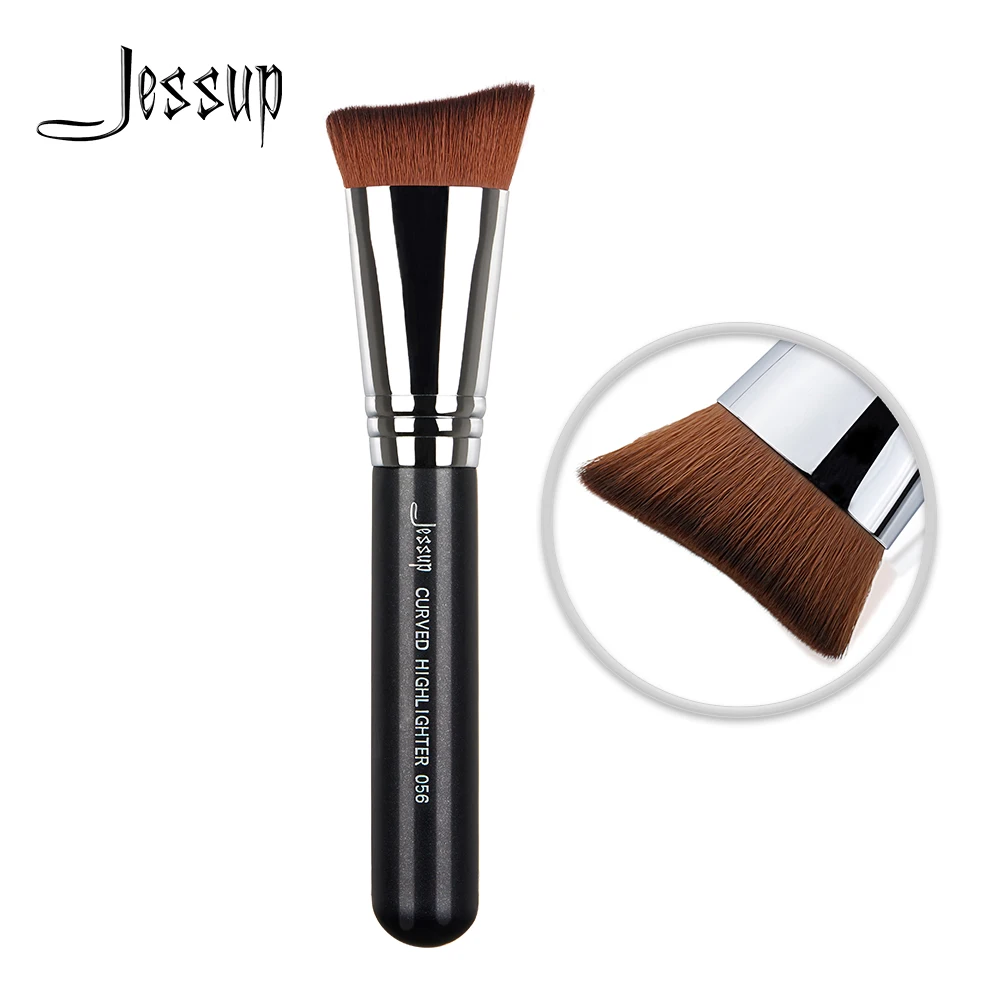 Jessup Highlighter Brush,1PC Synthetic Brighten Brush Fan/Fluffy Tapered Curved Shape For Building Subtle/Intense Sheen of Face