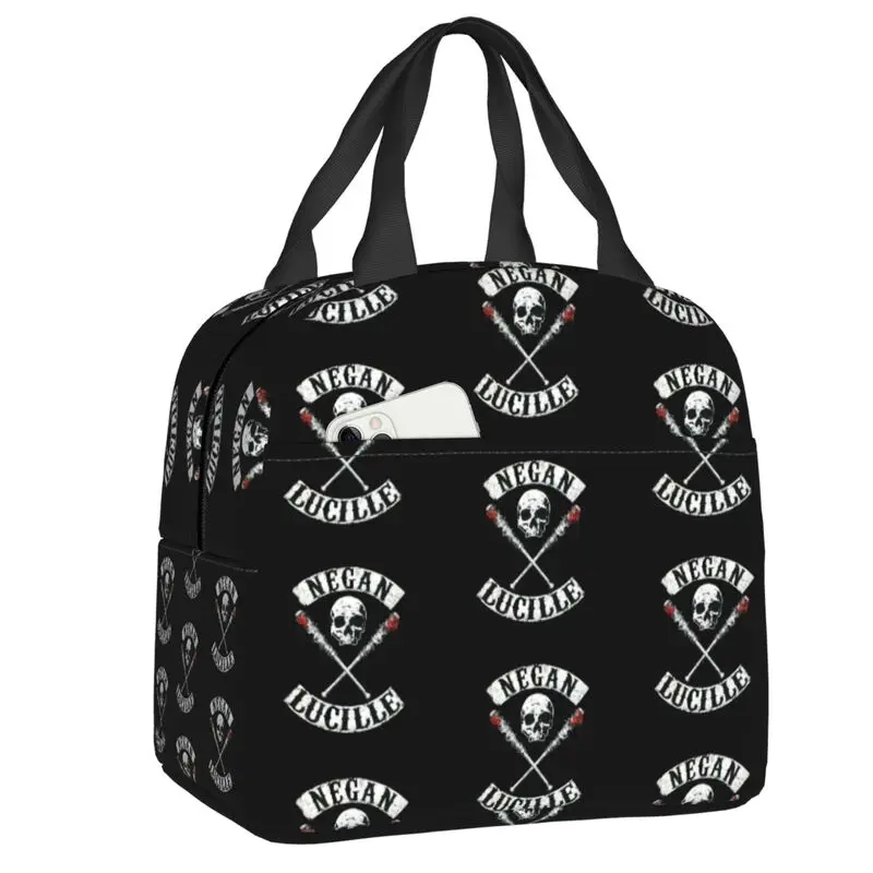 The Walking Dead Skull Insulated Lunch Bag for Women Portable Horror Zombie TV Show Cooler Thermal Lunch Tote Office Work School