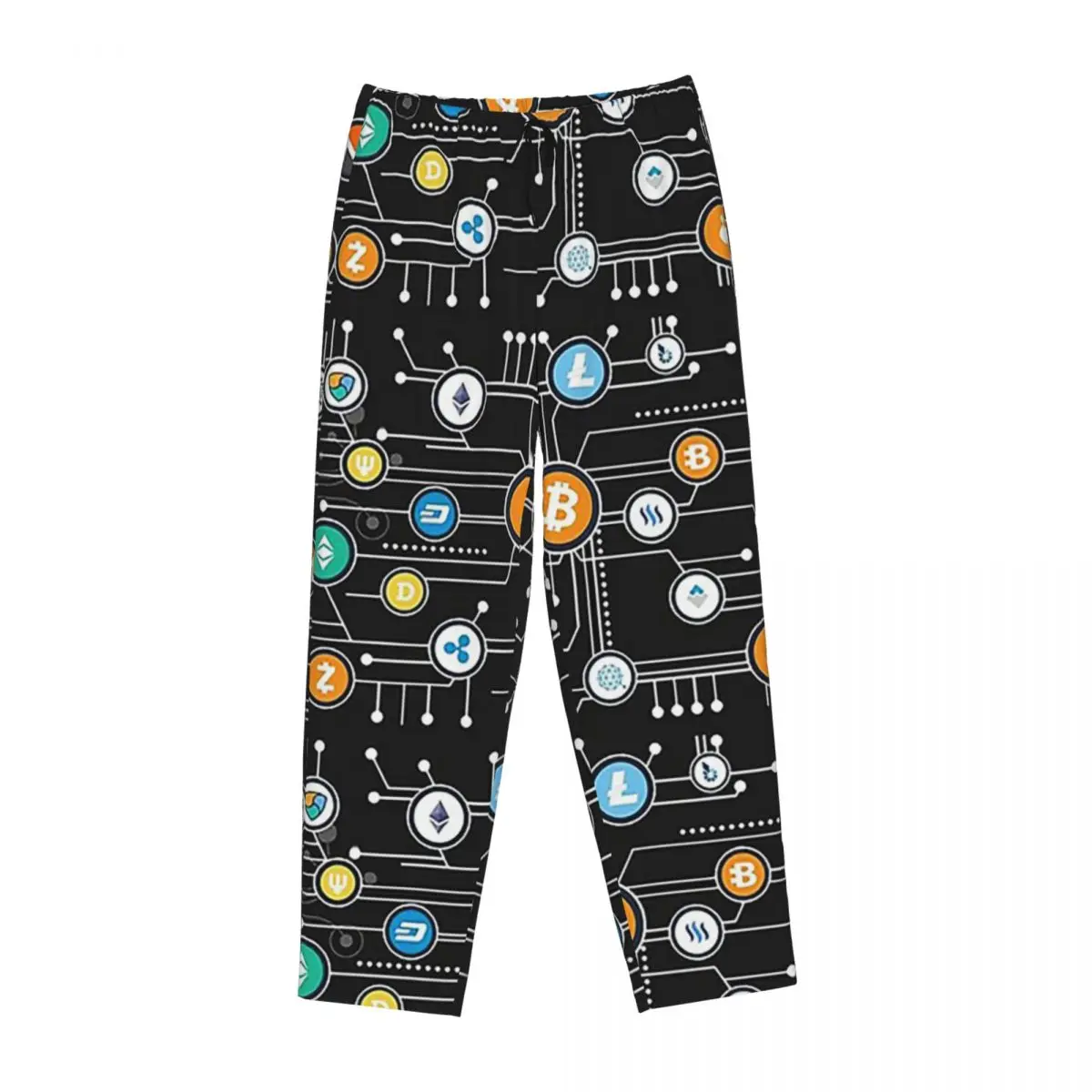 

Cryptocurrency Bitcoin Cryptocurrency Altcoin Blockchain Logo Women Pajama Pants Lounge Sleep Sleepwear Bottoms with Pockets