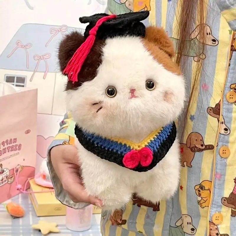 

Calico Cat Plush Toy Soft Stuffed Kitten Doll Cute Fluffy Animal Birthday Christmas Graduation Gift For Women Bestie Boyfriend