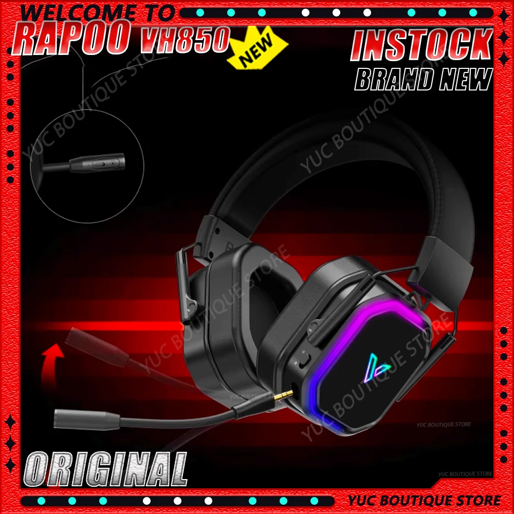 

NEW Rapoo VH850 3mode Wireless Gaming Headphone Mic Noise Cancelling RGB Low Latency Long Battery Life Custom E-sports Headset