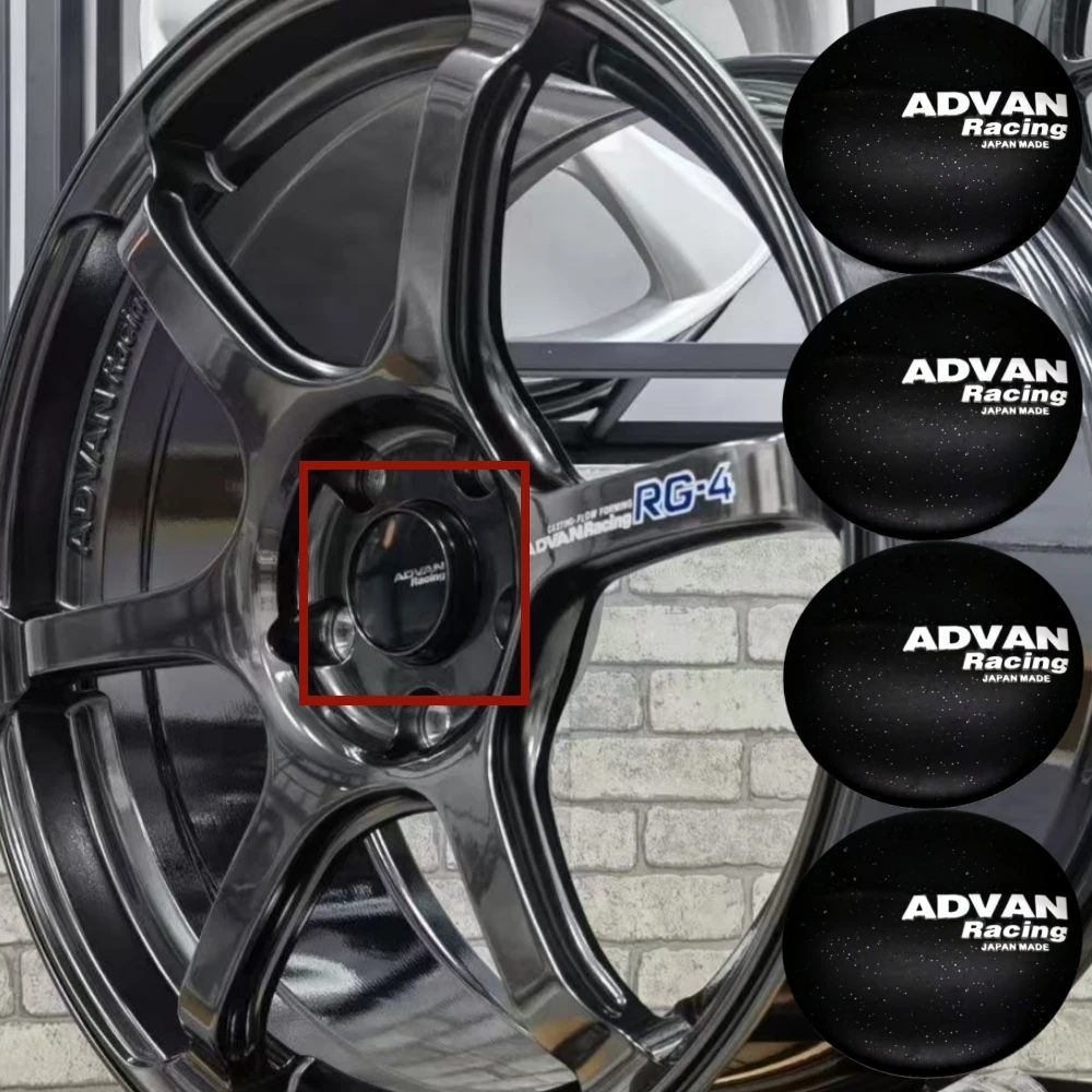 

4pcs 45mm 50mm 56mm 65mm ADVAN Racing Logo Emblem Car Stickers for Car Wheel Center Cap Wheels Rim Hubcaps Hub Badge Accessories