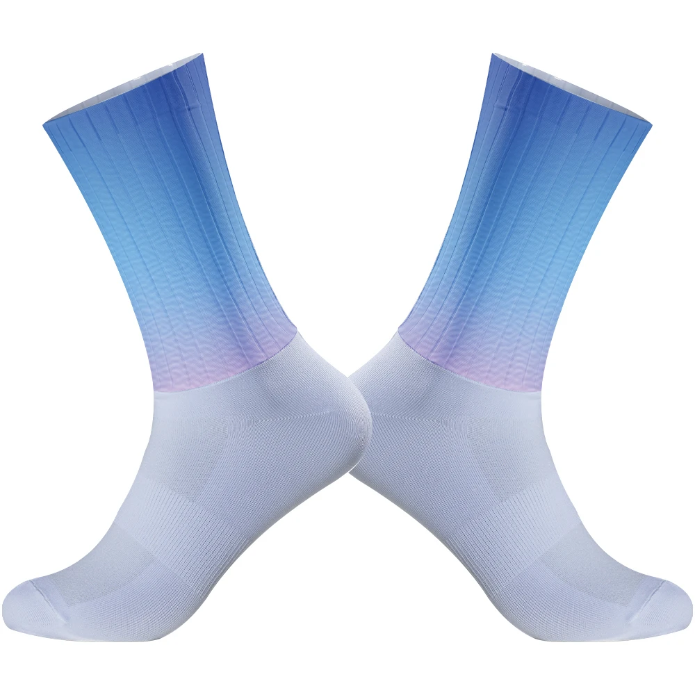 Chaussettes en silicone coordonnantes Whiteline pour hommes, chaussettes de cyclisme, chaussettes de vélo de sport, chaussettes de course à pied, nouveau, été, 2024