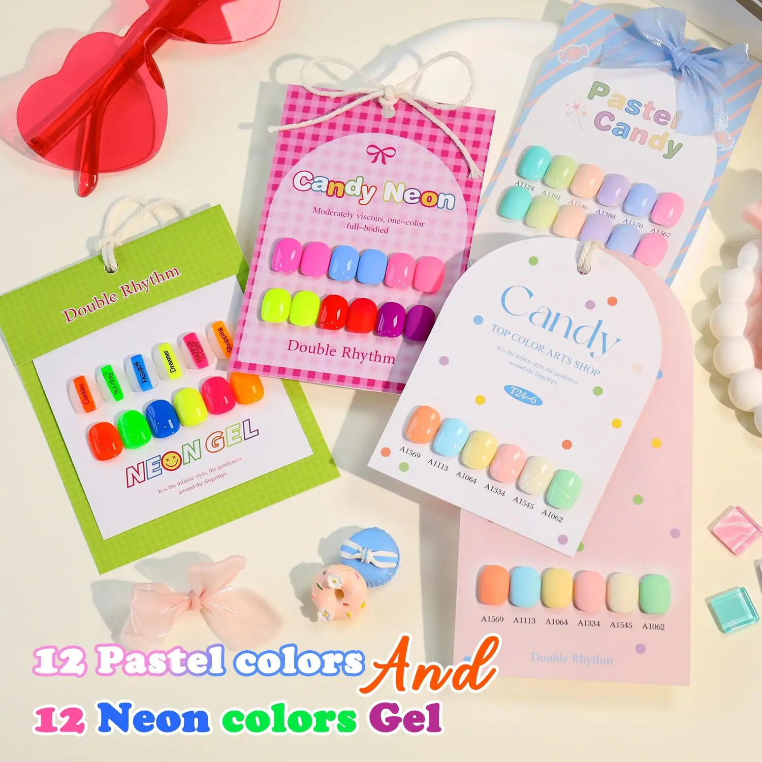 Conjunto de esmaltes em gel 28 unidades com cura de lâmpada UV/LED, cores neon para manicure DIY em casa