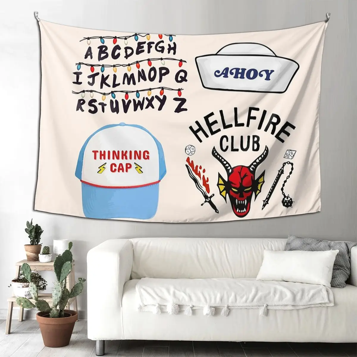 ملصق غريب نسيج مضحك للتعليق على الحائط ديكور منزلي جمالي المفروشات لغرفة المعيشة وغرفة النوم