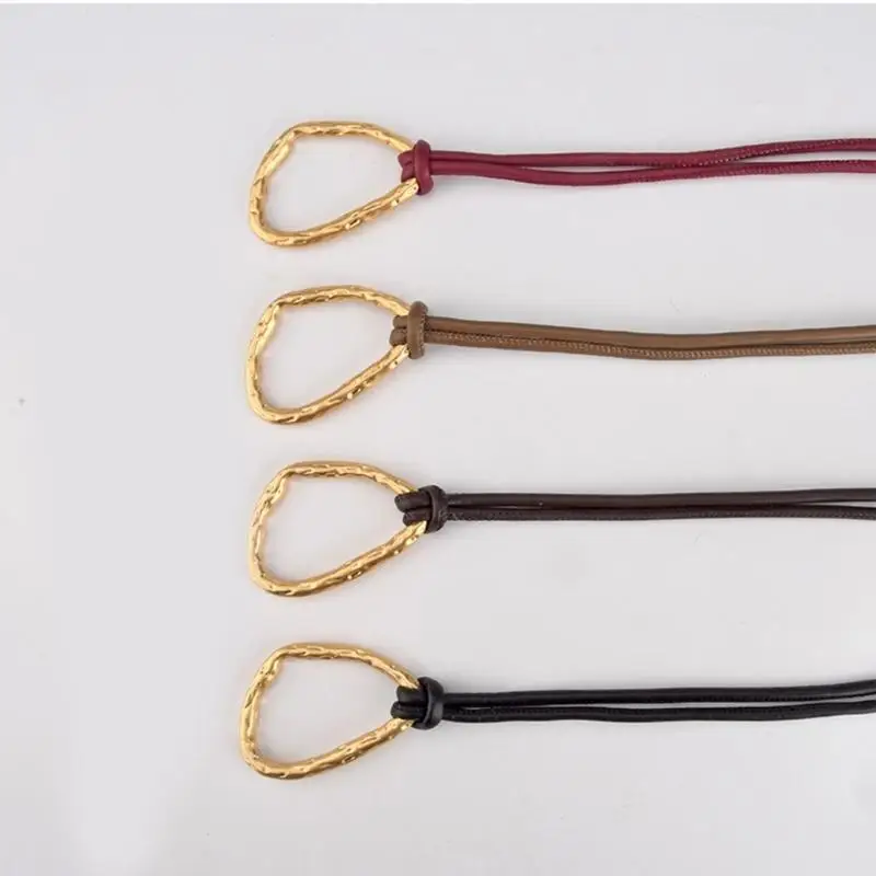 A52E Stylowa talia Cincher Prosty krawat Złote klamry Paliw do swobodnego cosplay