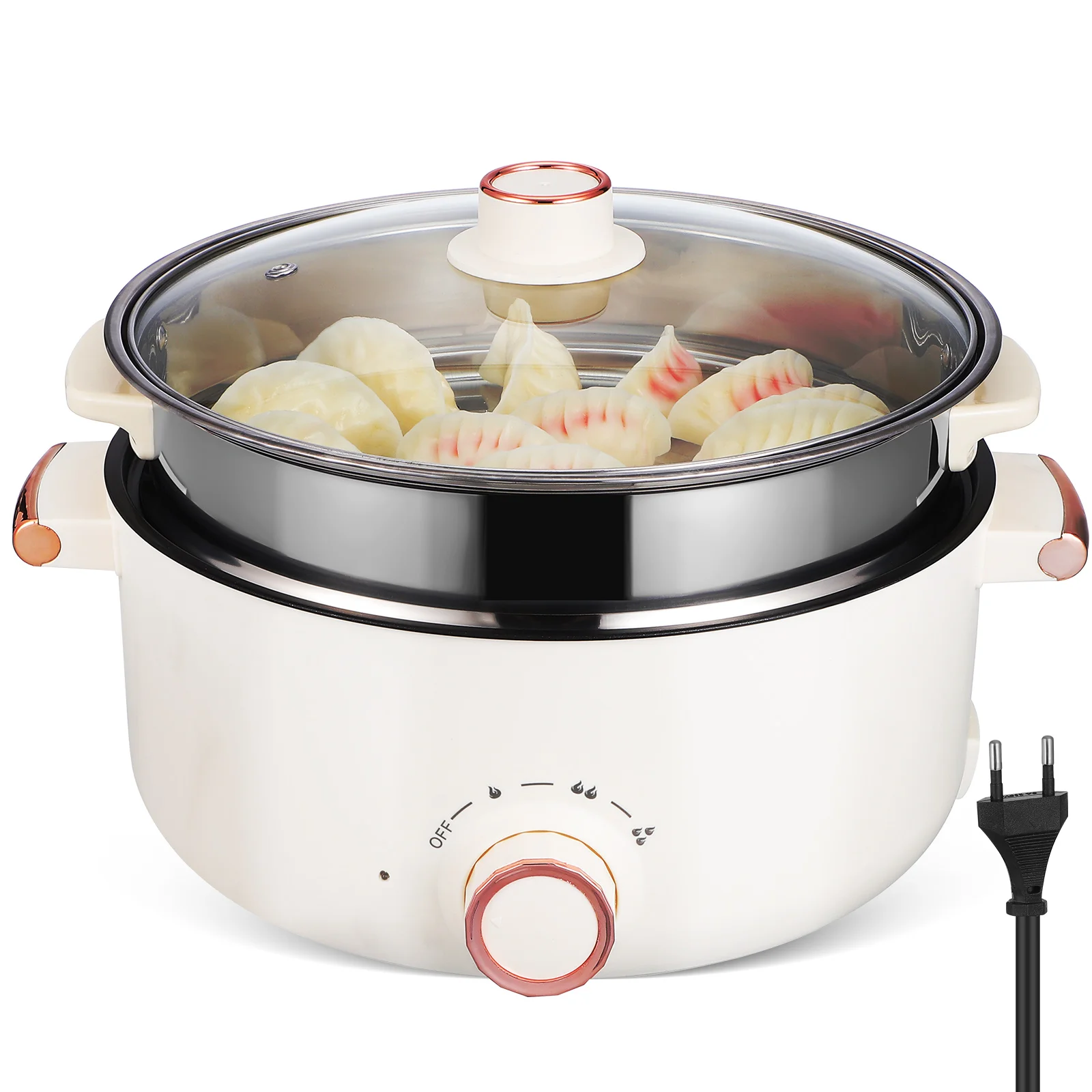

1pc Portable Hot Multi-Function Cooker Non-Stick Coating Quick Heating For Boiling Steaming Dorm Office Travel Kitchen Appliance