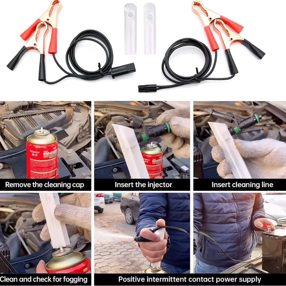 

Car Fuel Cleaning Injector Flush Cleaner Wash Adapter Cleaning Tool Universal DIY Manual Tool Kit Set Car Wash Tool