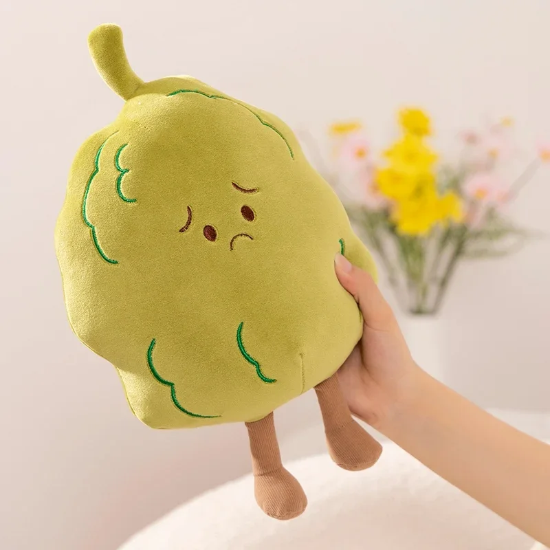 น่ารักยิ้มผลไม้ผัก Plush ของเล่น Kawaii เบาะนุ่มแตงโม HamiMelon Balsam Pear ทุเรียนหมอนเด็กคริสต์มาสของขวัญ