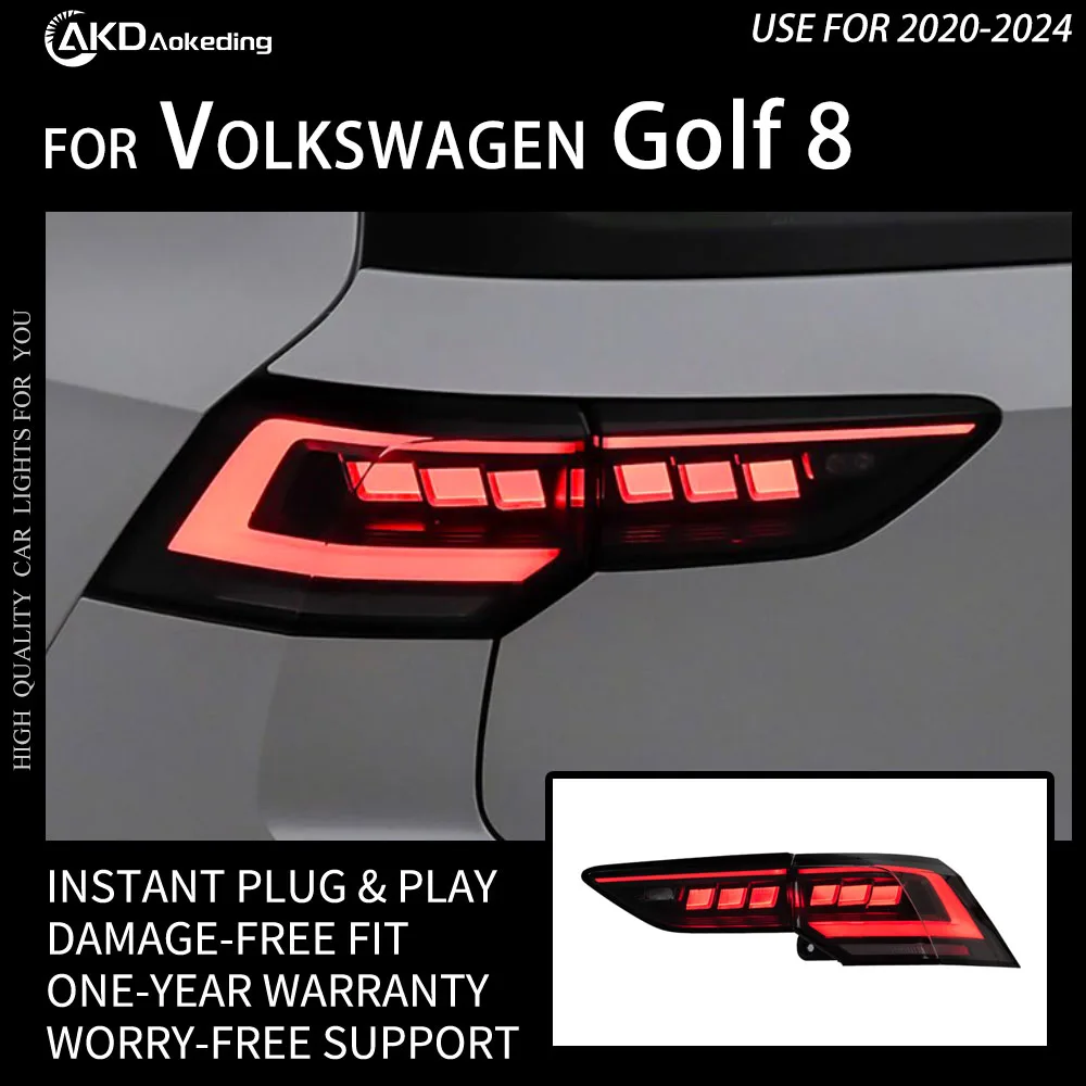 

AKD Car Taillights For VW Golf 8 2020-2024 LED Taillights Upgrade Golf 8.5 Dynamic Highlight Rear Signal Lamp Tool Accessories