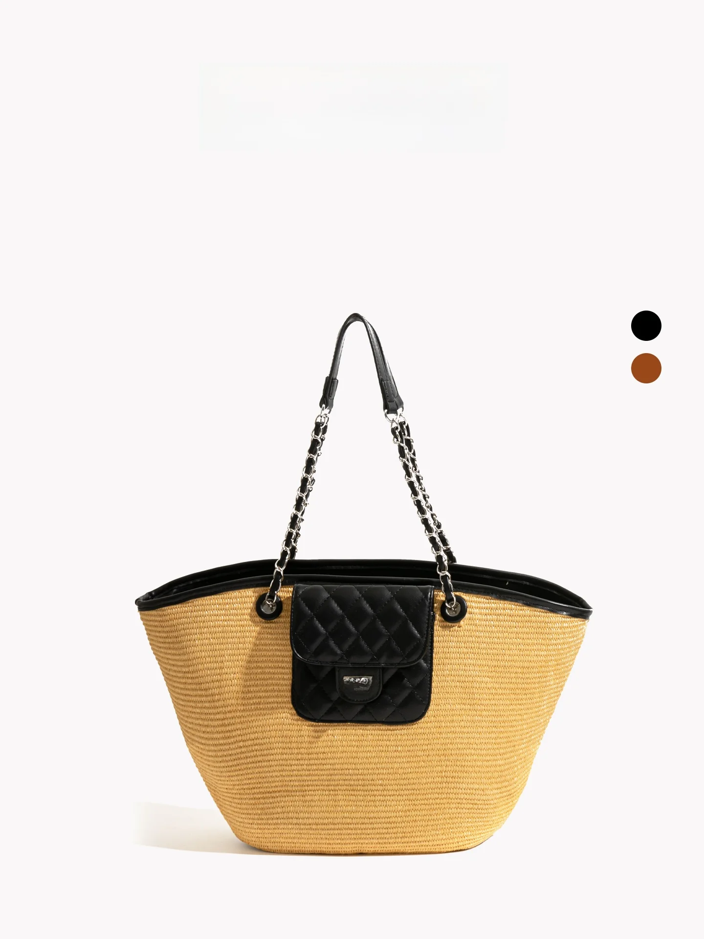 

Beach Themed Orange Girl 2026 Summer Tote Bag Woven PU Leather Shoulder Chain Women's Basket Style Handbag Medium Size