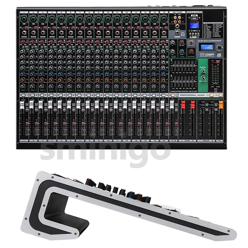 24Channels Music Professional Record Mixer Stage Professional DJ Mixer 24CH Music Synthesis DSP Digital Audio Reverb Controller