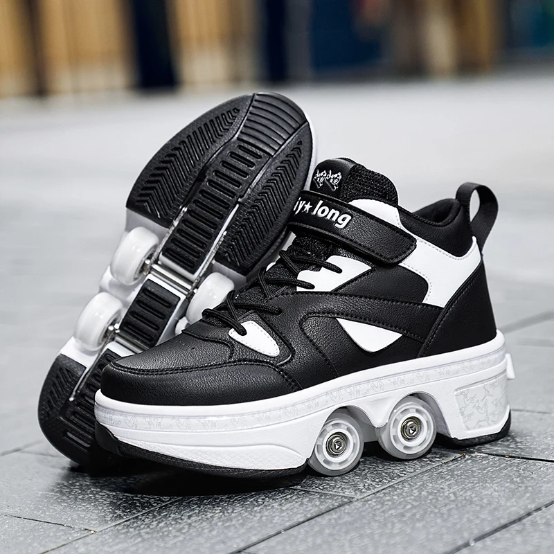 Kids Hidden four-wheeled Roller Skate Shoes Casual Deformation Parkour Sneakers Skates For Rounds Adult Of Running Sport Shoes