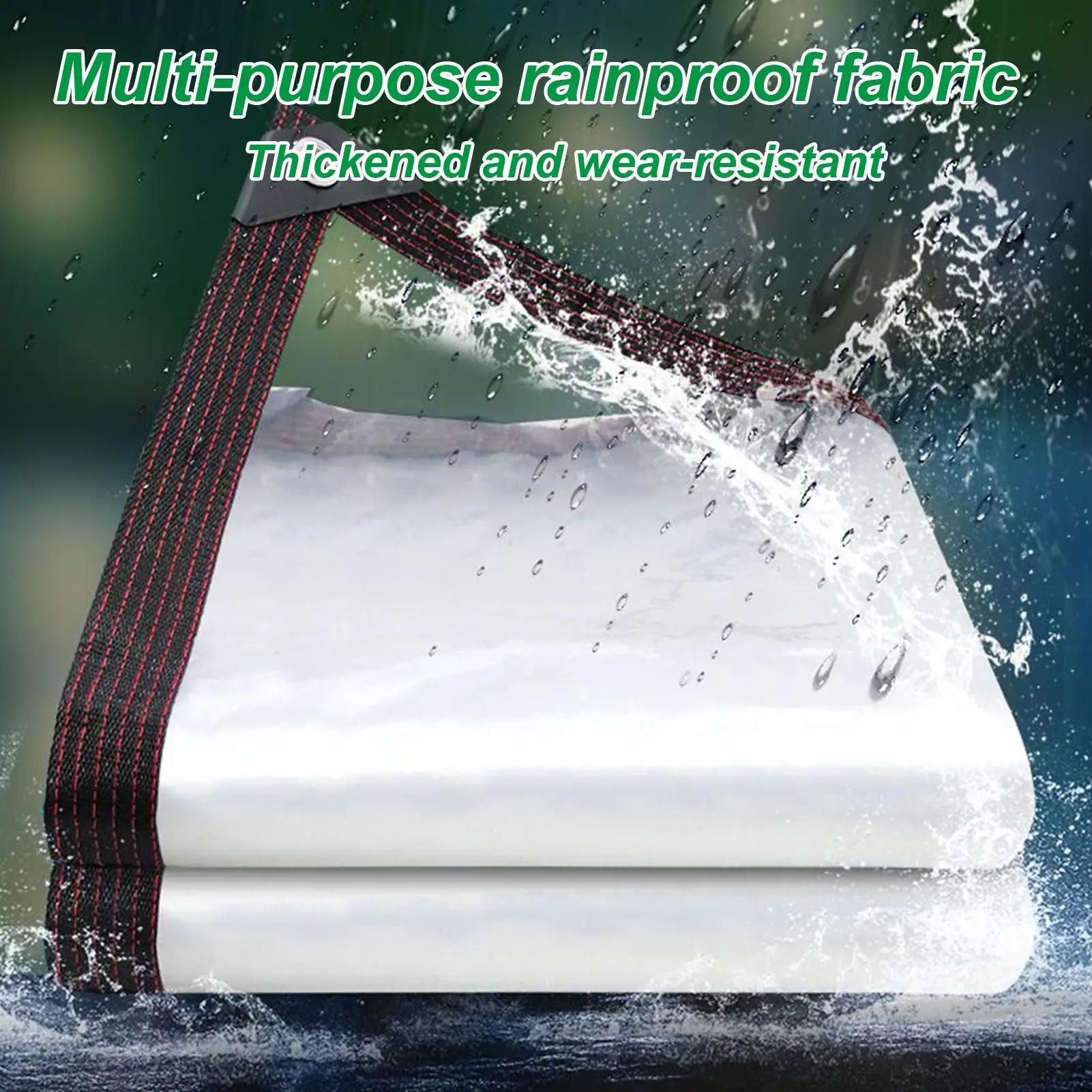 

Clear Waterproof Polyester Tarp 7x7 Ft Outdoor Tarpaulin with Grommets for Patio Roof Cover, Camping Garden Furniture Protection