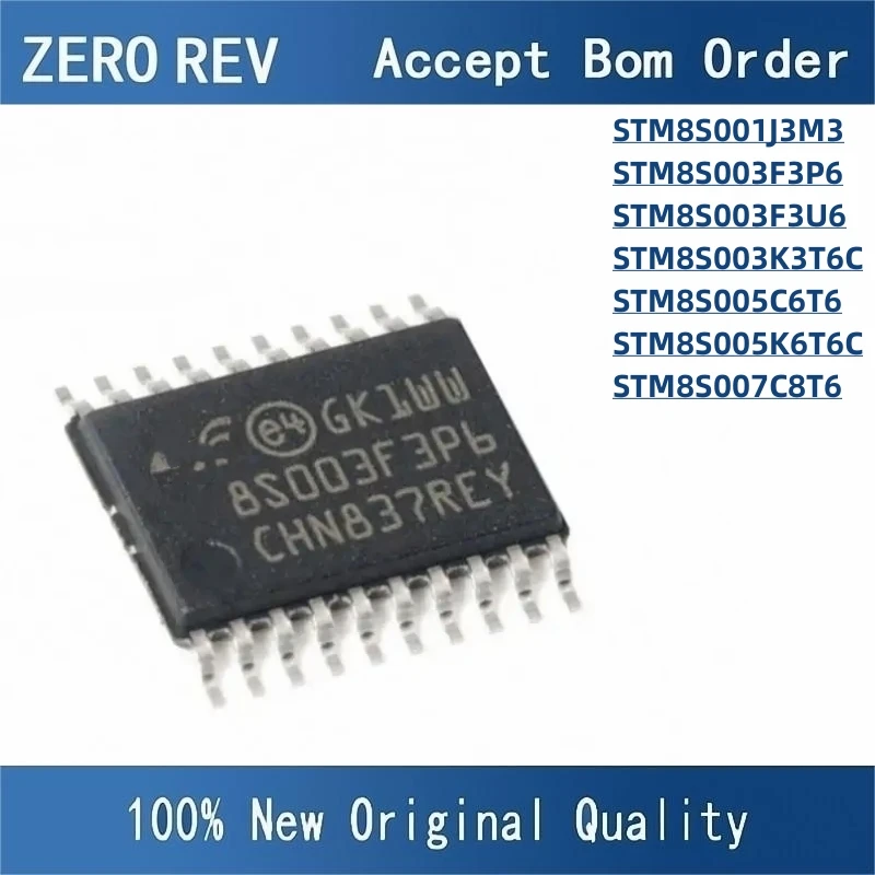 

100% New STM8S001J3M3 STM8S003F3P6 STM8S003F3U6 STM8S003K3T6C STM8S005C6T6 STM8S005K6T6C STM8S007C8T6 Brand new original chips